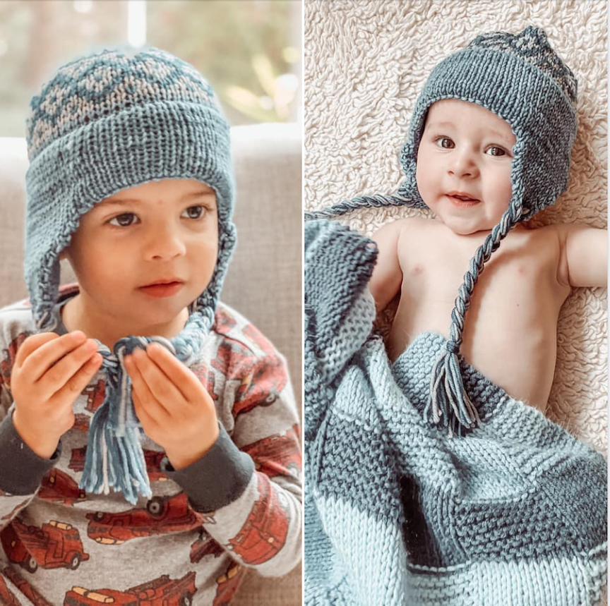 Knitting Pattern for a Double Brim Ear Flap Hat candyloucreations