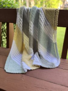 handknit striped baby blanket