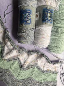 knit baby blanket in progress