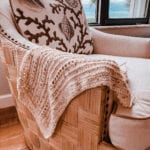 knit cotton blanket on chair