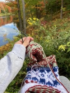 hand knit christmas stocking