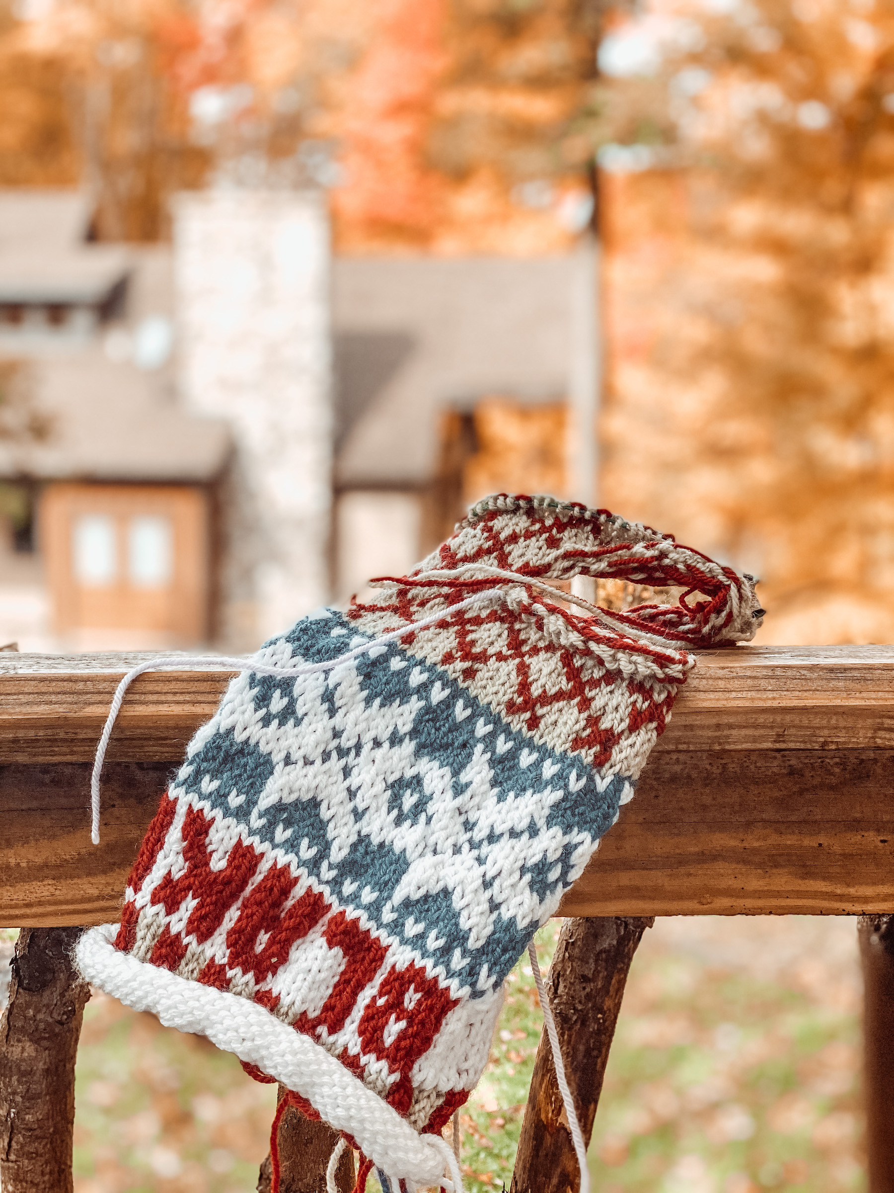 hand knit christmas stocking