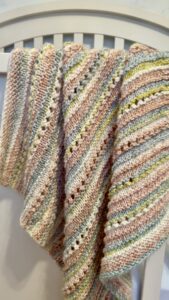 hand knit striped blanket