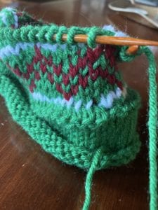 knitting a hat