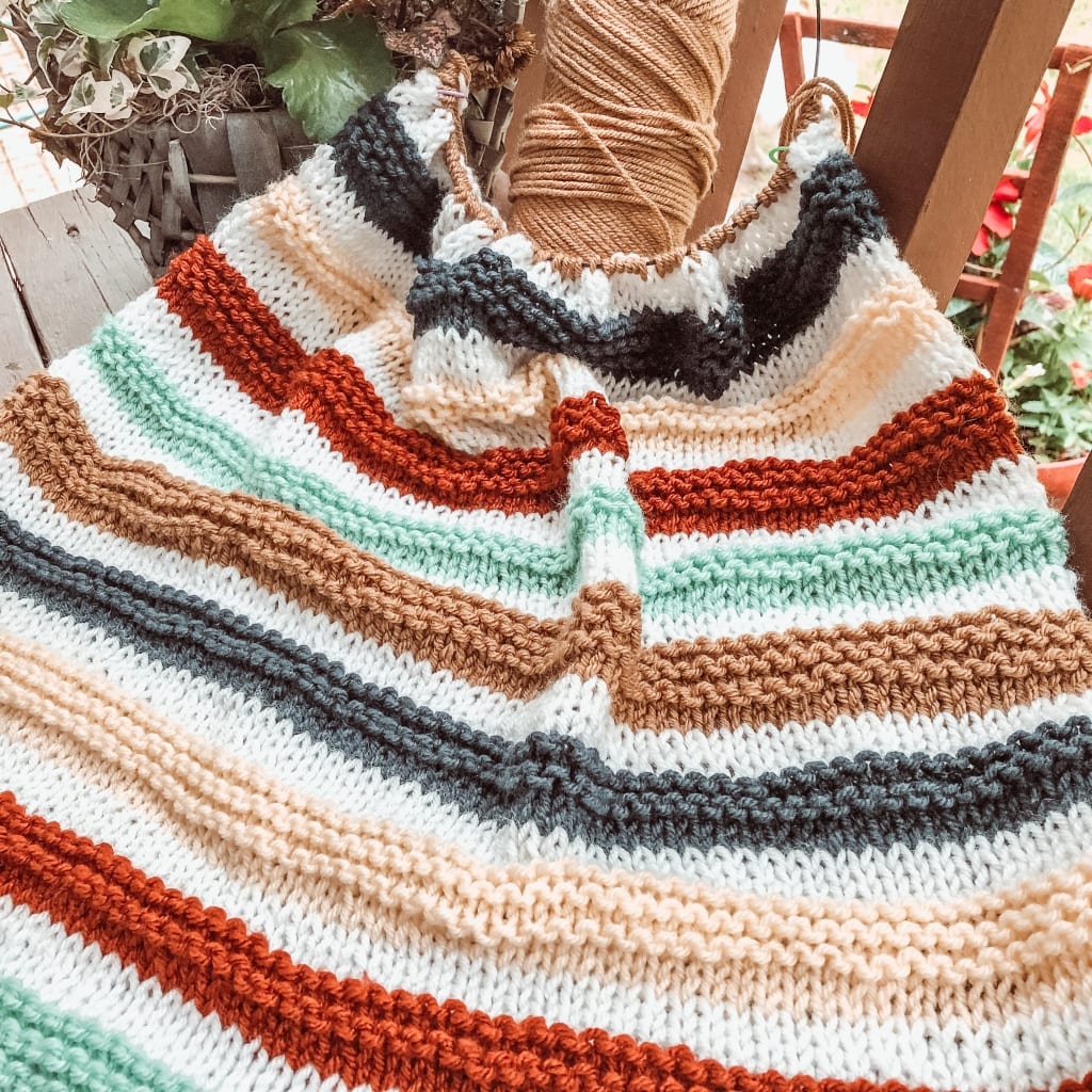 striped knit blanket