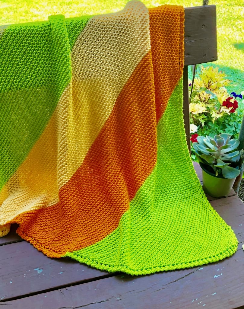 bright colored knit blanket