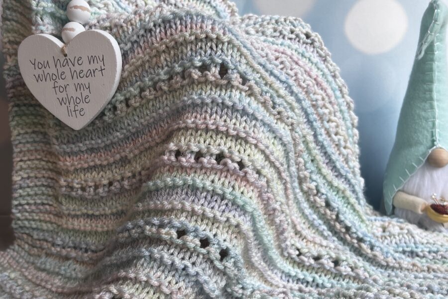 knit pastel blanket