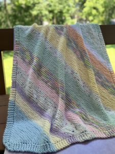 handknit striped baby blanket