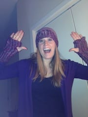 Fingerless mitts and hat