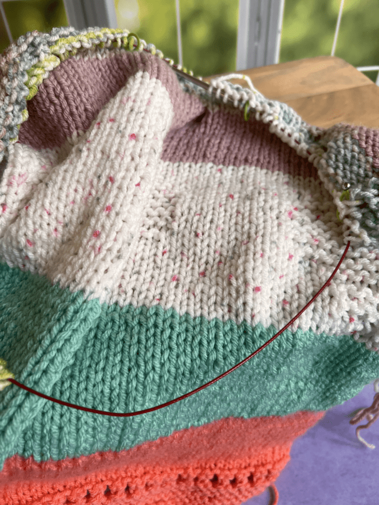 striped knit baby blanket