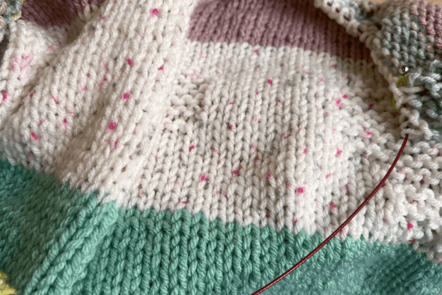 striped knit baby blanket