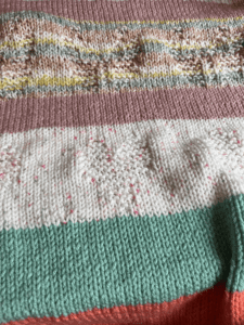 hand knit striped blanket