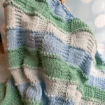 handknit striped baby blanket