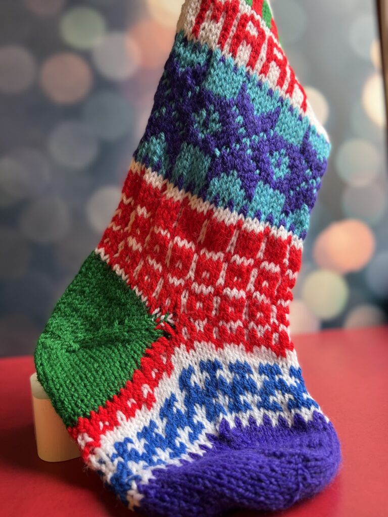 handknit christmas stocking