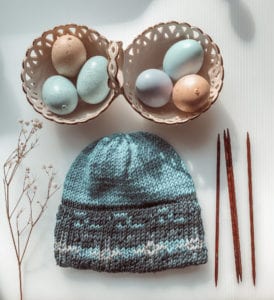 beanie with easter eggs