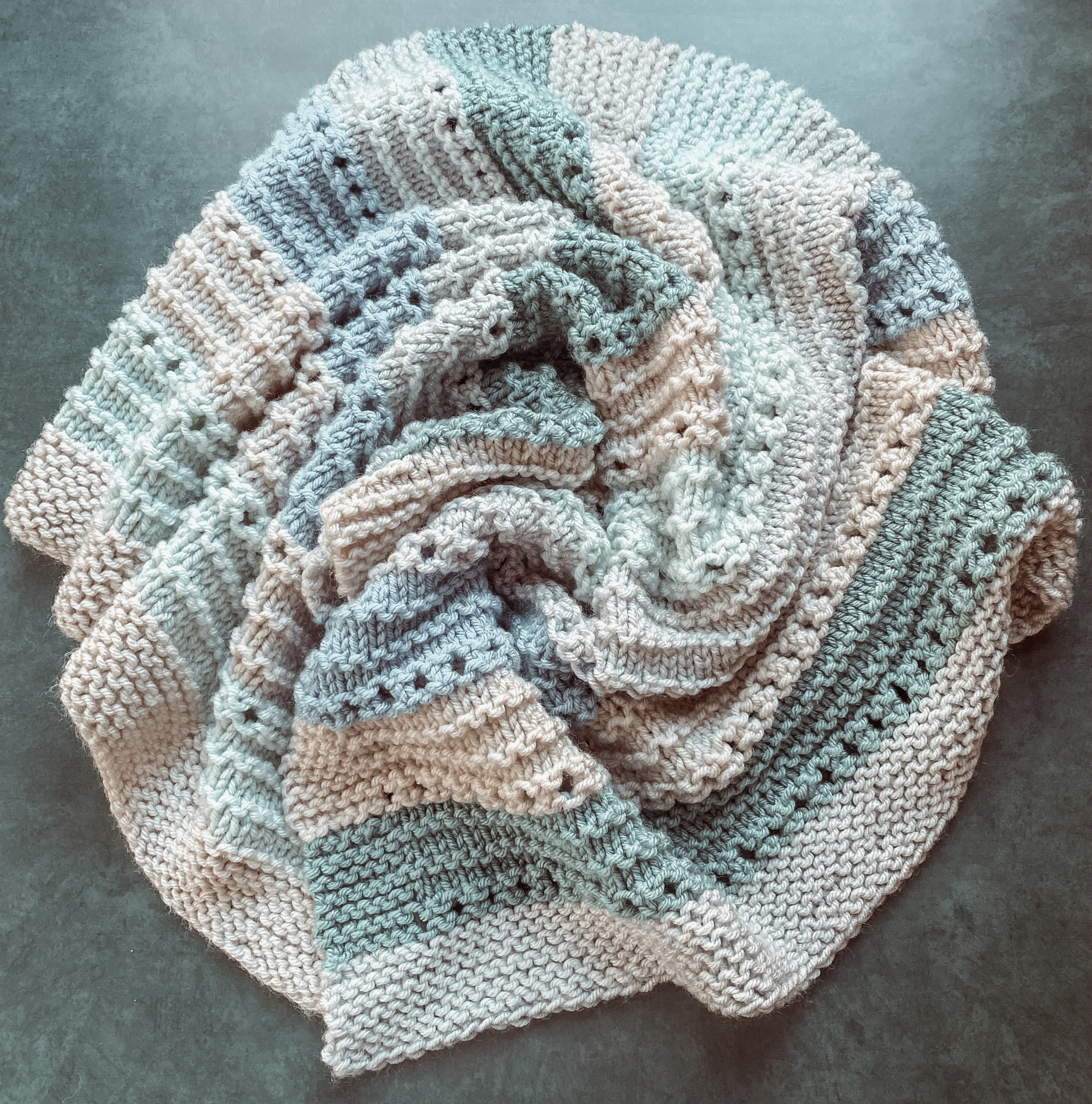 striped swirled baby blanket