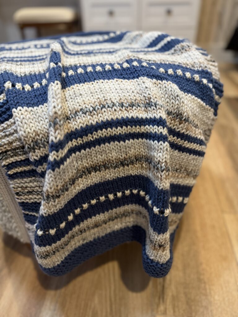blue striped baby blanket