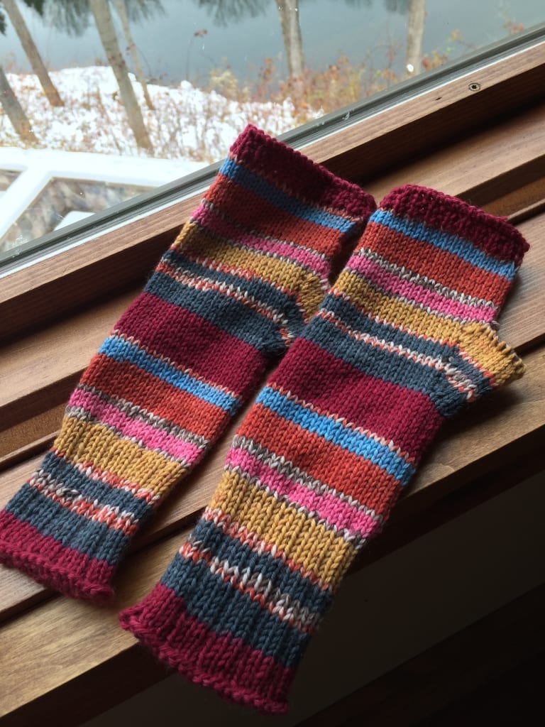 my simple go-to fingerless mittens knitting pattern