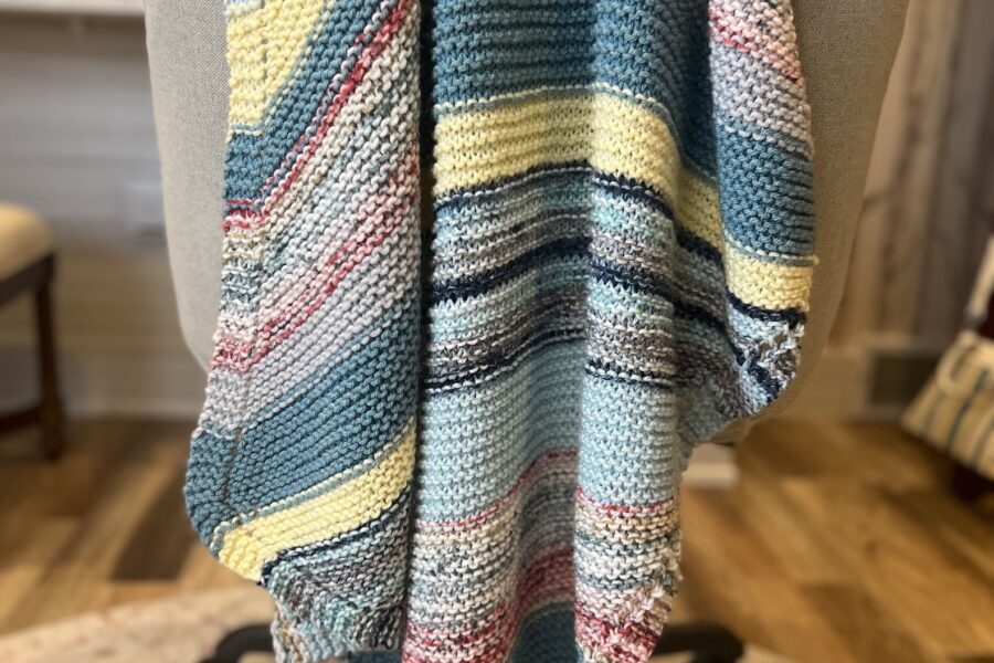 handknit striped blanket