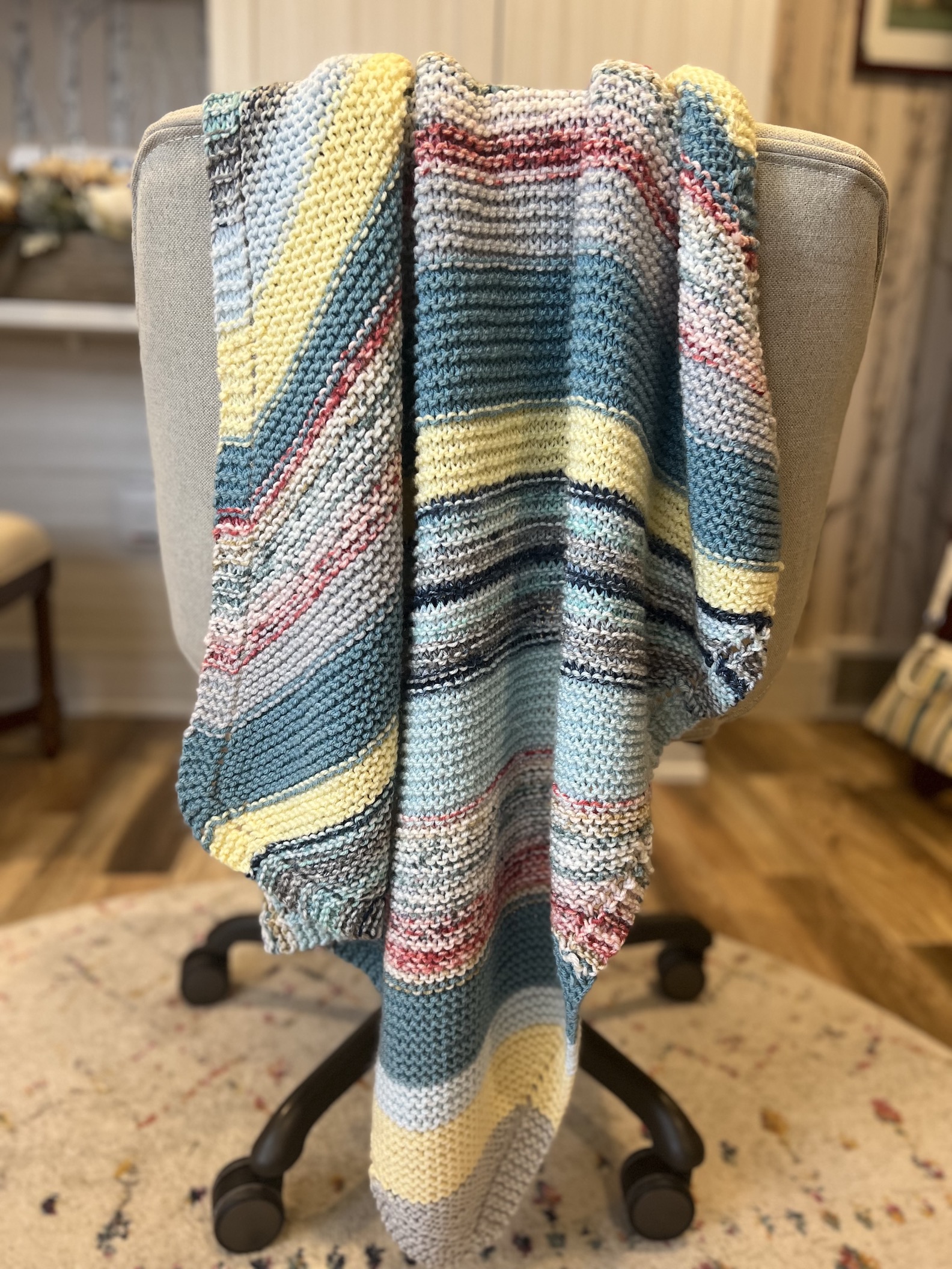 handknit striped blanket