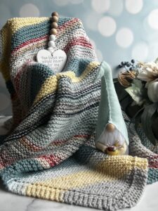 handknit striped blanket