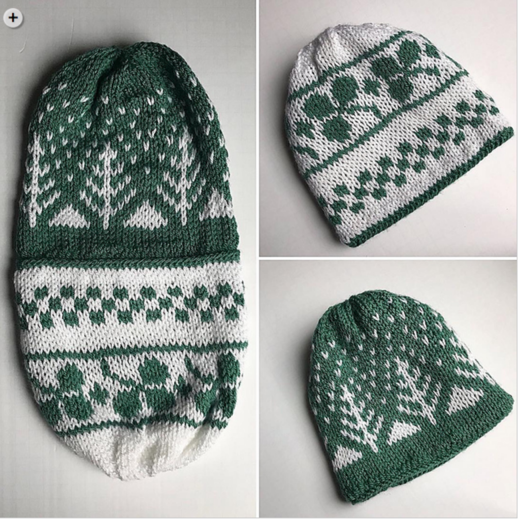 Shamrocks and Xmas Trees Reversible Hat