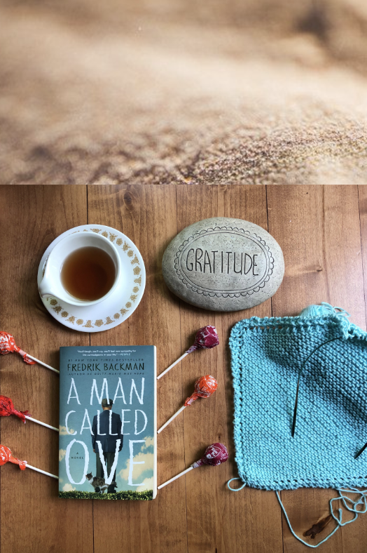 washcloth book coffee beach