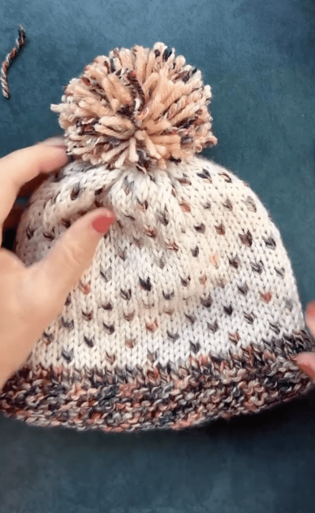 colorful pompom hat