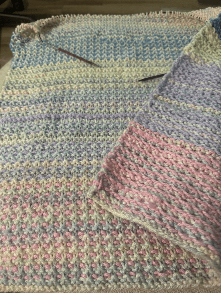 pastel slip stitch baby blanket