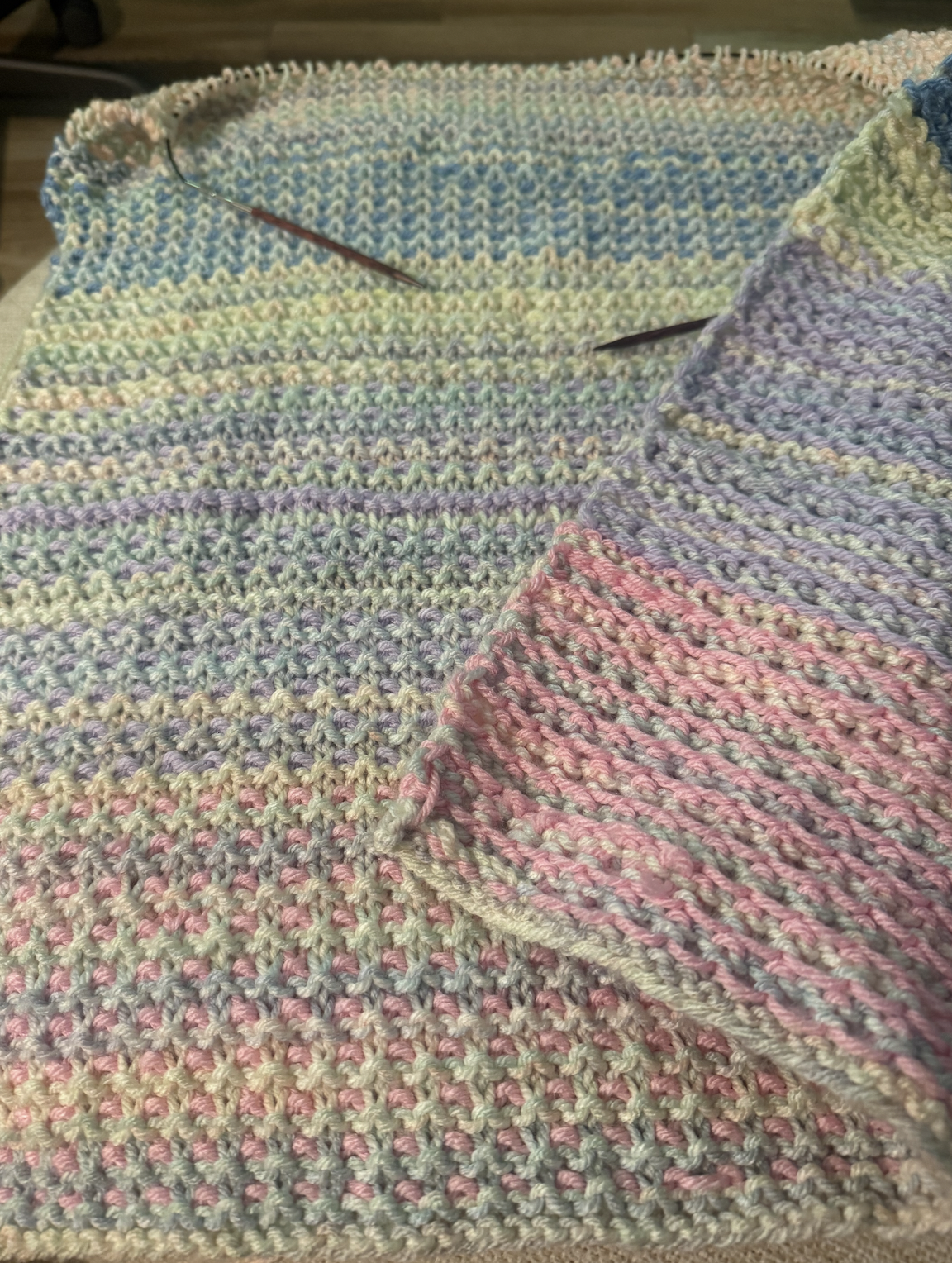 pastel slip stitch baby blanket