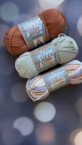 three skeins of yarn