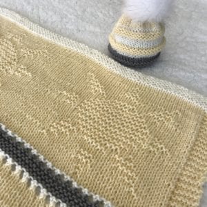 knit blanket and hat