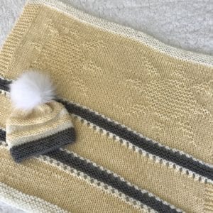 knit blanket and hat
