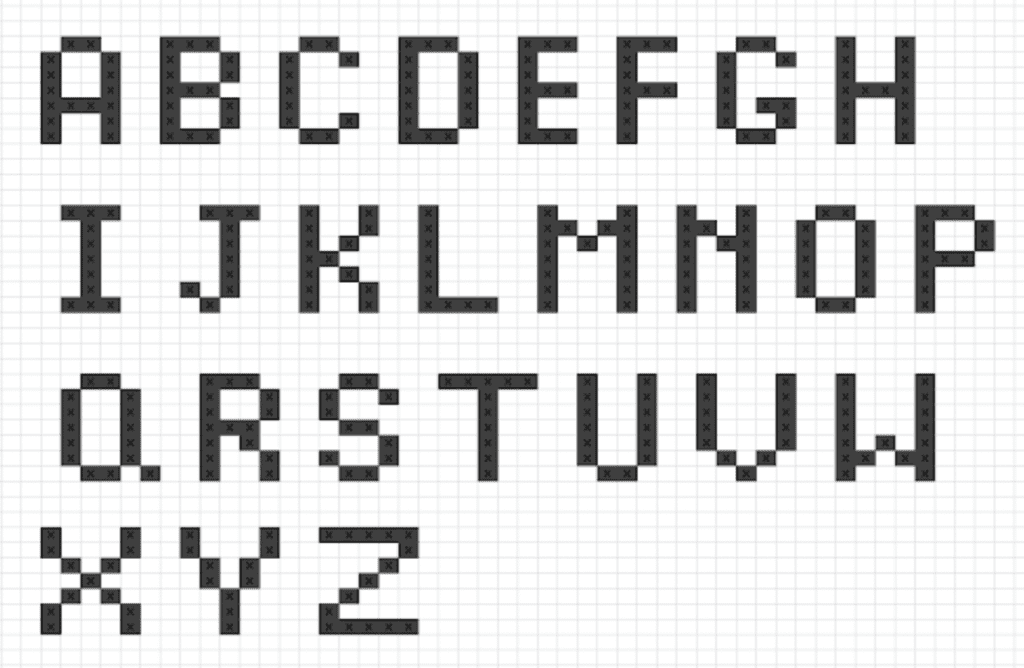knitting chart for alphabet