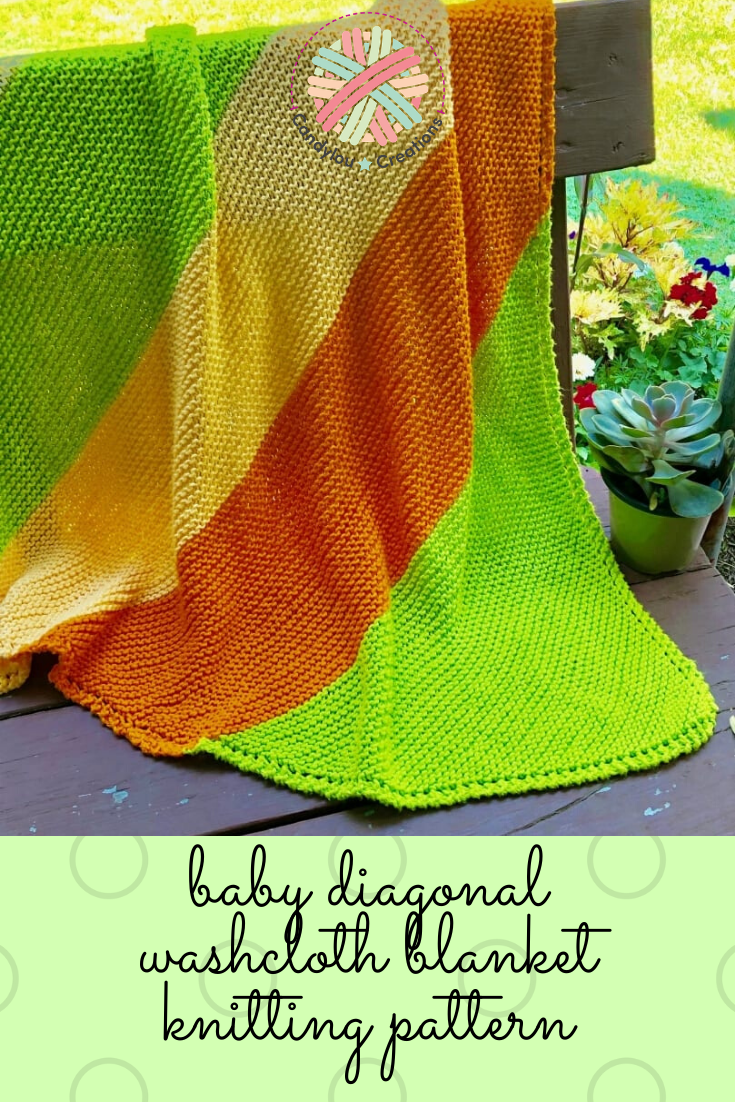 baby diagonal washcloth blanket knitting pattern