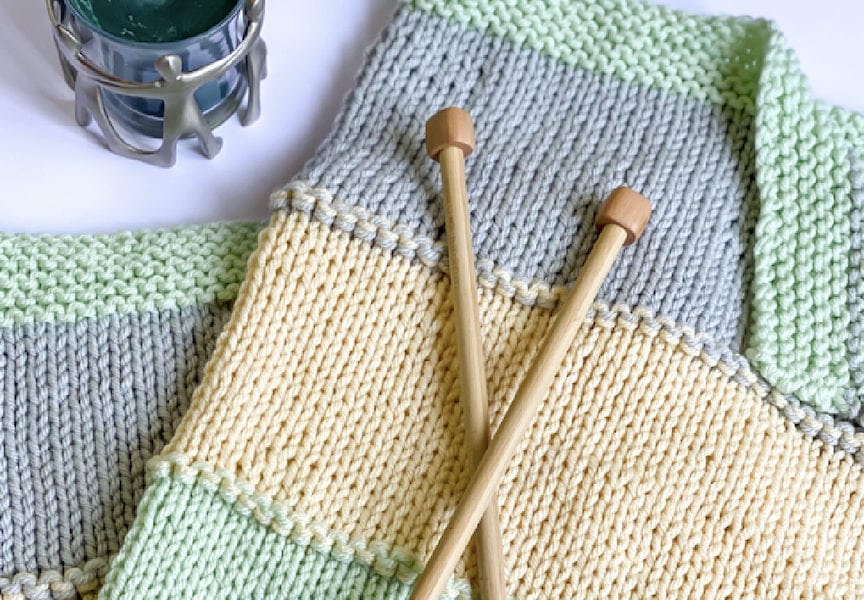 knit pastel blanket