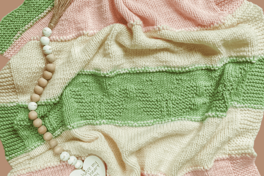pink green and white butterfly blanket