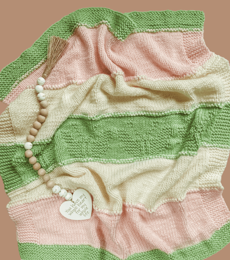 pink green and white butterfly blanket