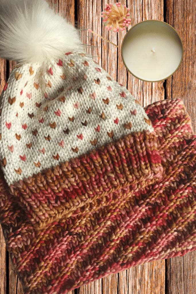 knit hat and cowl set