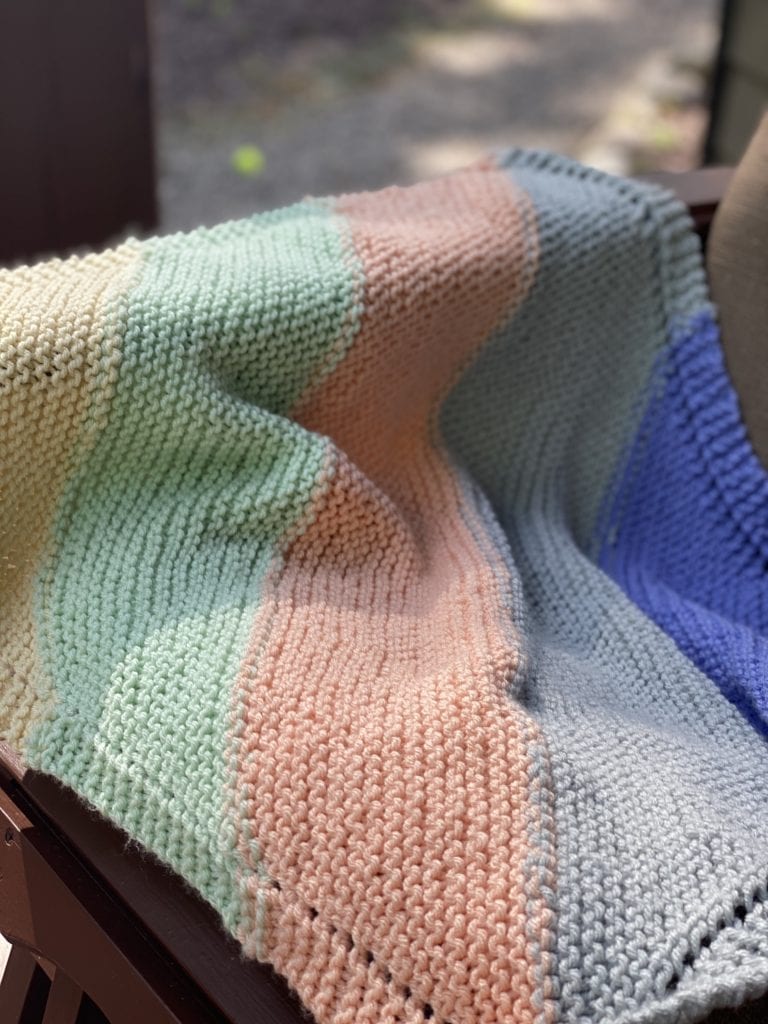 striped knit blanket