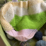 striped handknit baby blanket