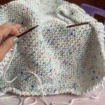 baby blanket knitting in progress
