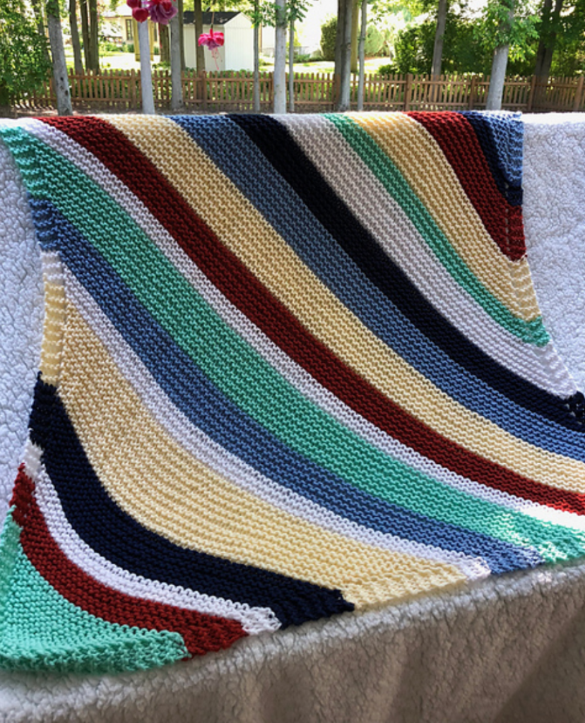 striped knit blanket