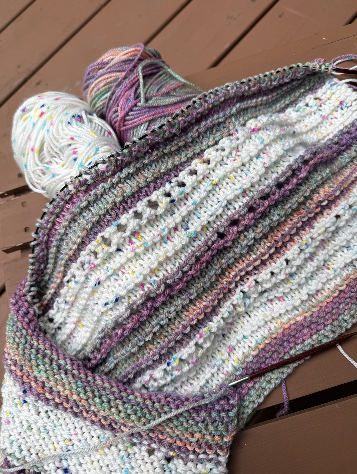 baby blanket knit in progress