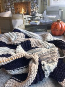 baby blanket knit in the den