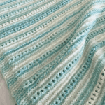 turquose and white baby blanket