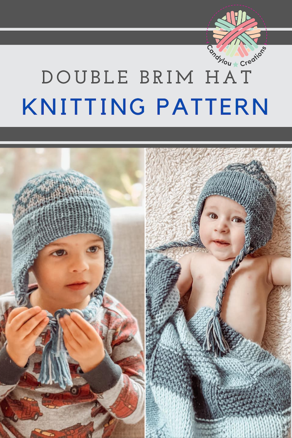 Knitting Pattern for a Double Brim Ear Flap Hat| candyloucreations