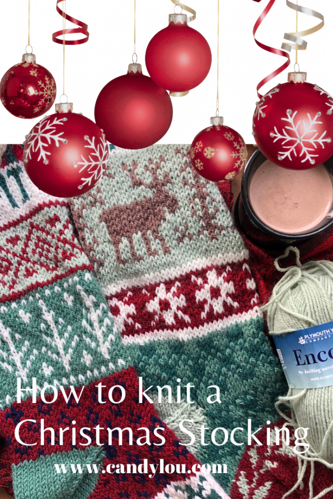 how to knit christmas stocking