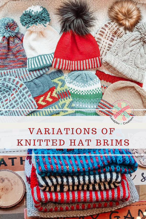Variations of knitted hat brims