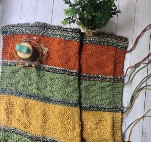 knit jungle themed baby blanket